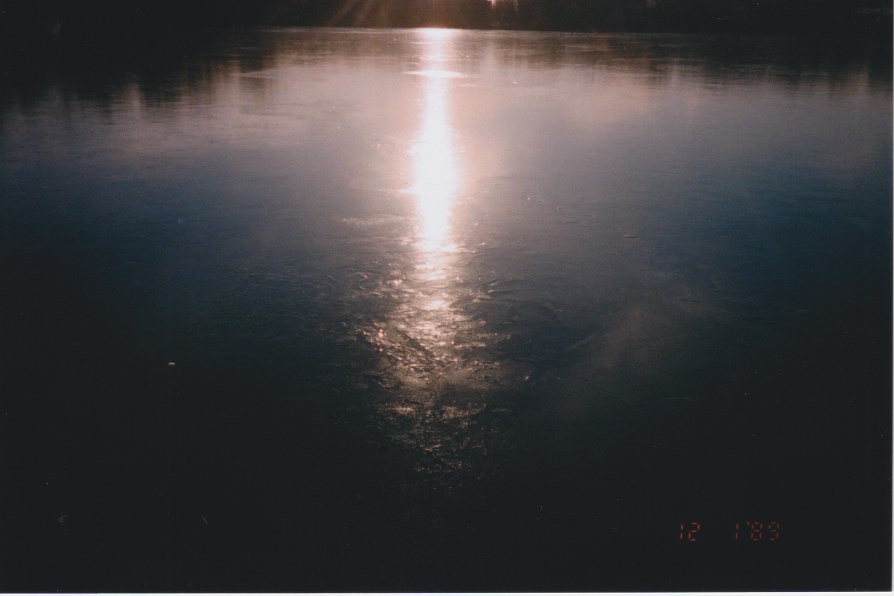 sunshine on lake ice